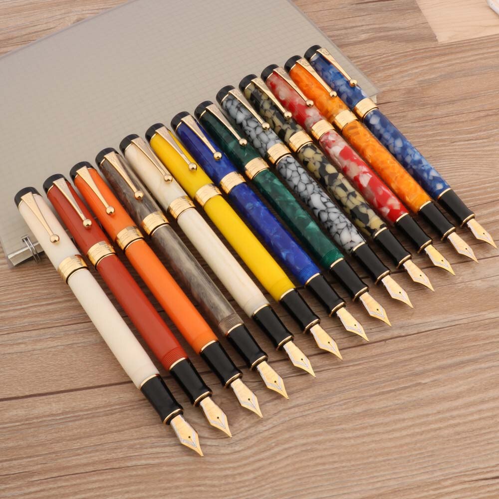 luxury jinhao 100 Fountain Pen Century Tofu Acrylic Retro spinning elegante signature calligraphy fude pen Stationery