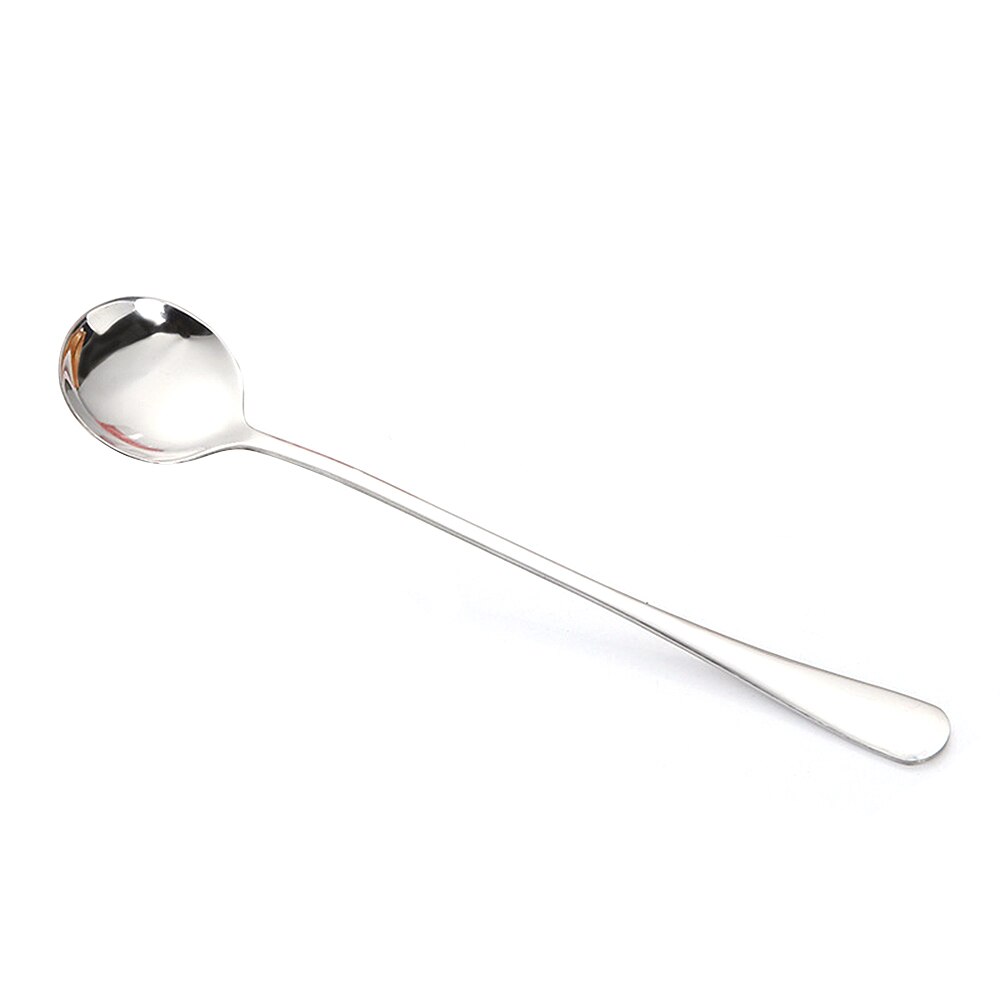6 arten Eis Löffel Kaffee Löffel Tee Cafe Scoop Lange Griff Löffel Geschirr Besteck Kaffee Trinken Werkzeug Küche Cucharas: Silber-