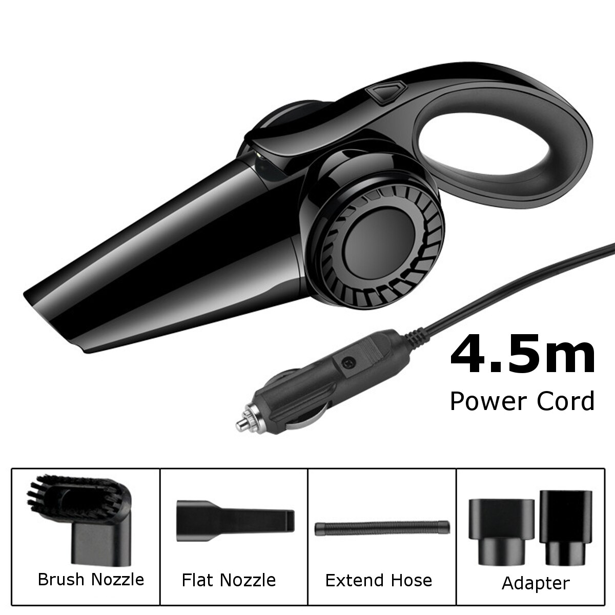 Wireless Car Vacuum Cleaner Portable Mini Small Handheld Auto Interior Vaccum Cleaner Cordless Dust Car Aspirador Hoover: BLack Wired