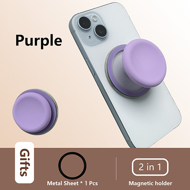 Grippopso Magnetic Cell Phone Holder Griptok Socket 360° With Silicone Cover For Magsafe Grip Finger Ring Holder Stand: Transparent