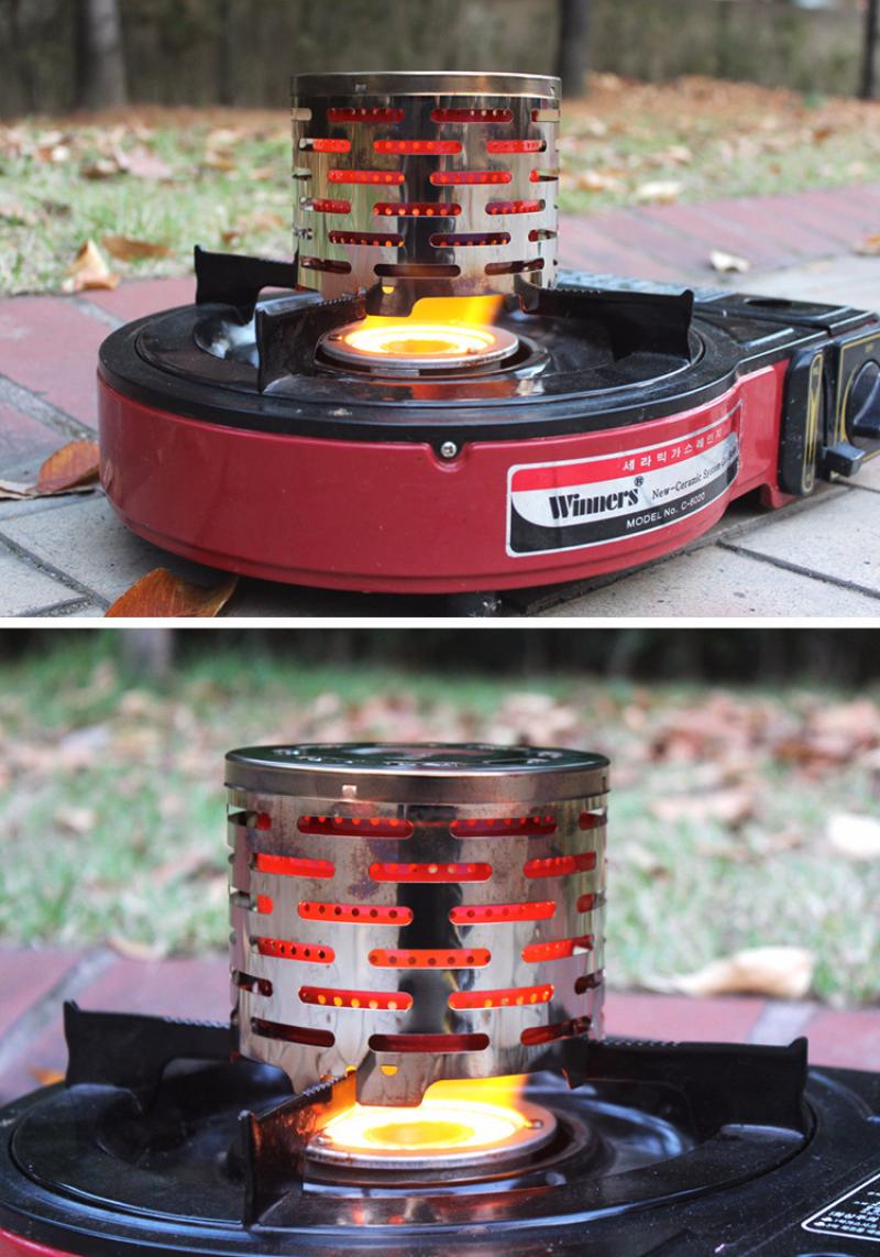 Mini varmelegeme udendørs rejse campingudstyr rustfrit stål varmere opvarmning komfur telt radial flamme opvarmning dækningsudstyr