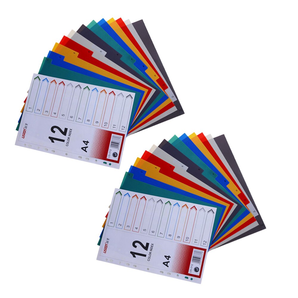 2Pcs Page Divider Colorful Classification Page Tab for Notebook Memo