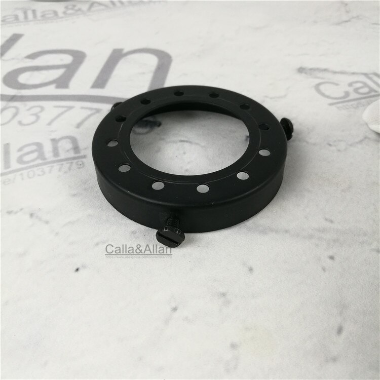 E27 Houder D70mm * H12mm Lampenkap Ring Fitter Ijzeren Schaduw Vaste Cup Vintage DIY Verlichting Schaduw en Socket Aangesloten Houder: Black