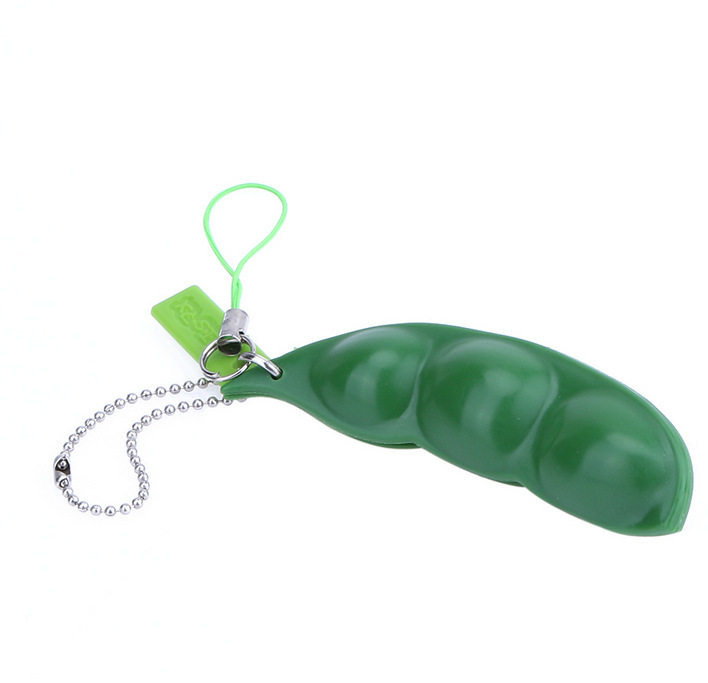 1pc Squishy Unendliche Squeeze Edamame Bean Pea Ausdruck Kette Schlüssel Anhänger Ornament Stress Entlasten Dekompression Spielzeug antistress-