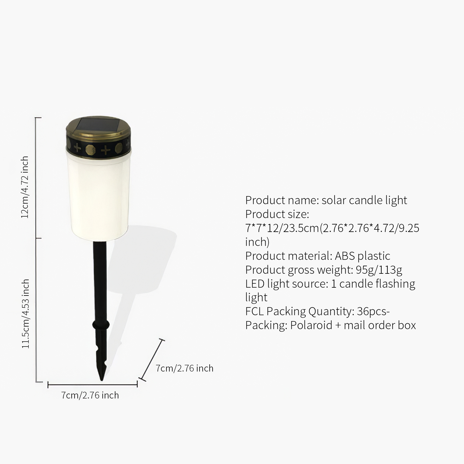 Solcelle grav lys  ip44 vandtæt have kirkegård lampe led stearinlys jord lampe bygget  in 600 mah batteri grav stearinlys lys