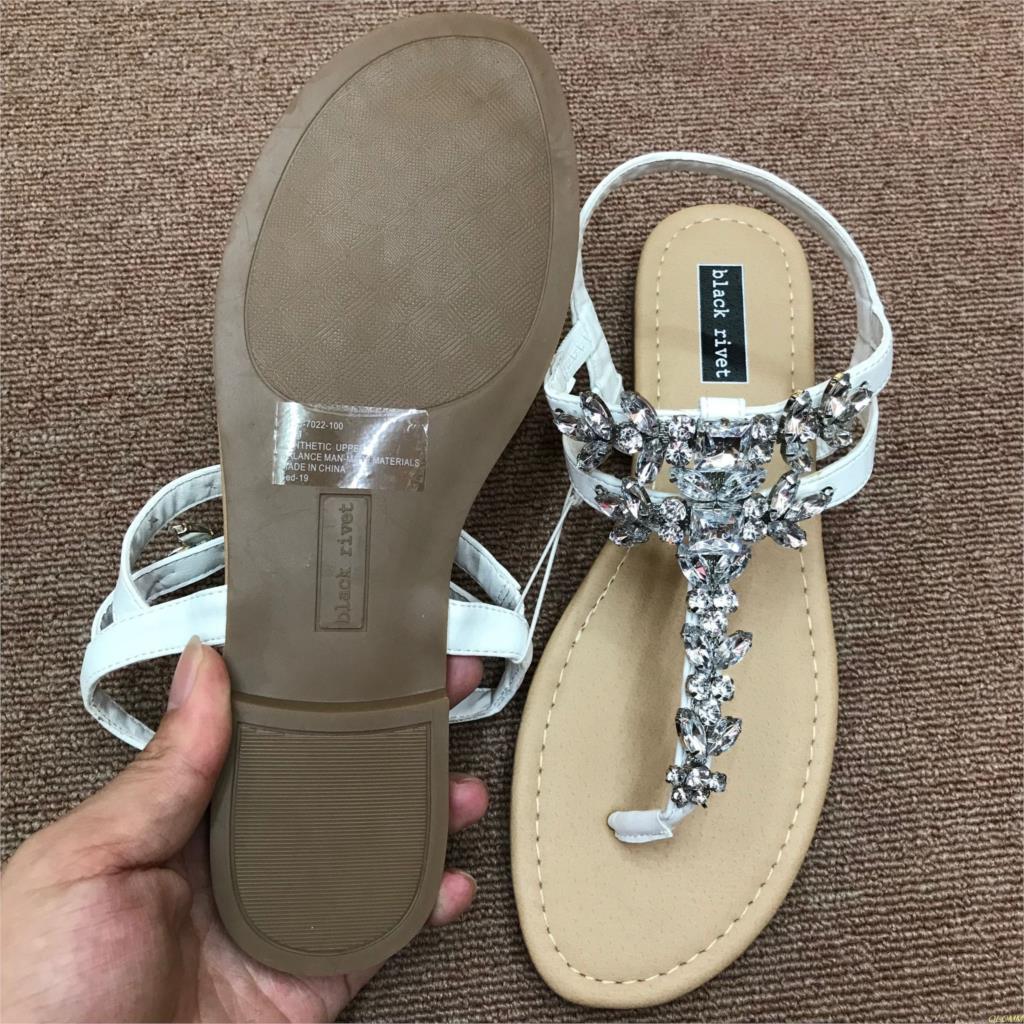Sandalias planas de boda para mujer, zapatos con diamantes de cristal de talla grande, sin cordones, Blanco nupcial, talle grande, con punta de perla ostentosa, zapatos con aro