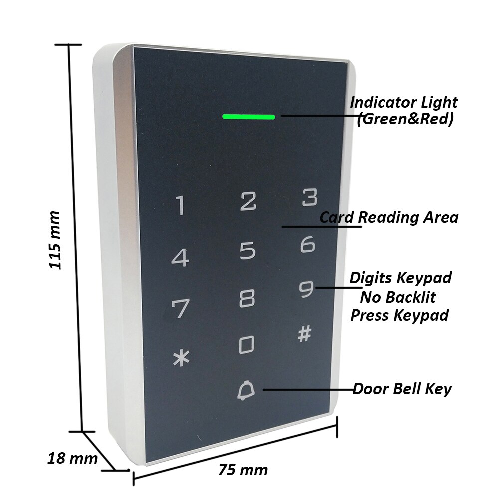 Wiegand input and output Keypad Reader Proximity 125khz RFID Card Door Lock Access Control System