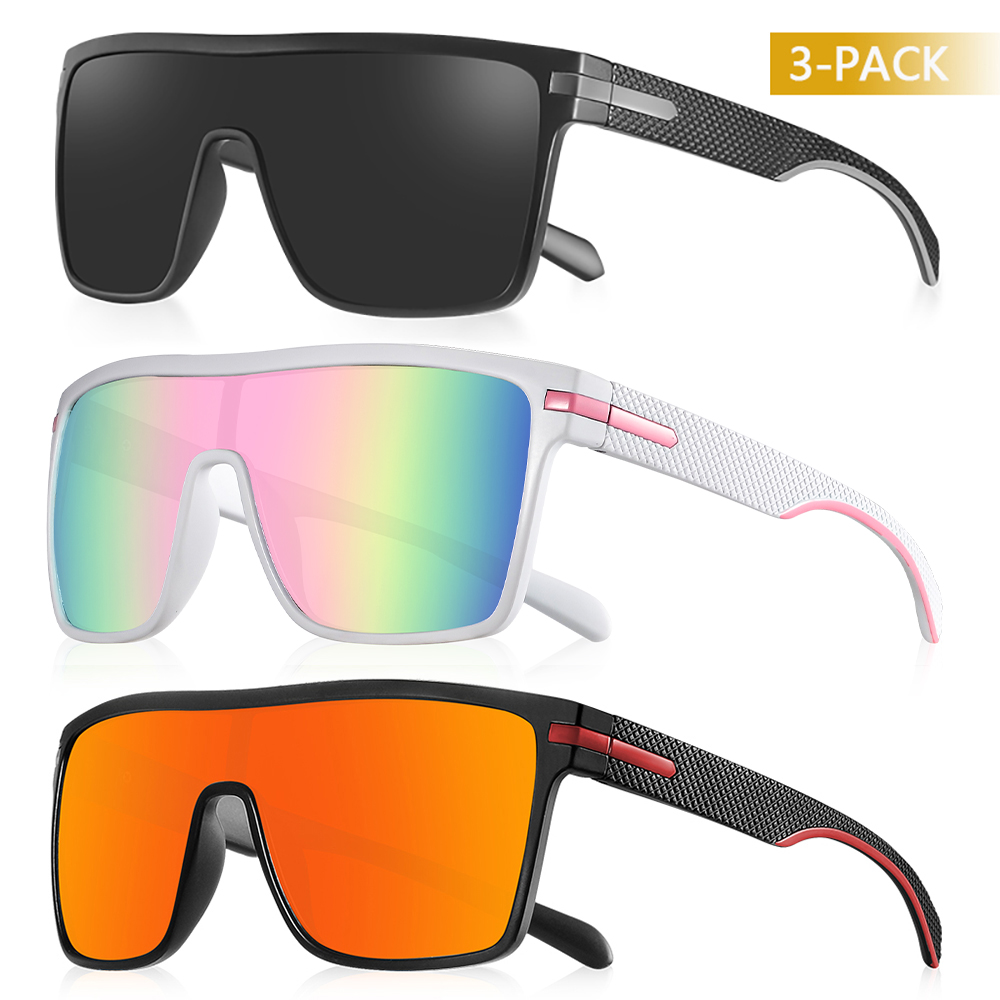 CRIXALIS Moda Polarizada Óculos de Sol Para Homens Quadrados Oversized Anti Glare Driver Espelho Óculos de Sol Mulheres UV400 Óculos Masculino: Rosa Vermelha