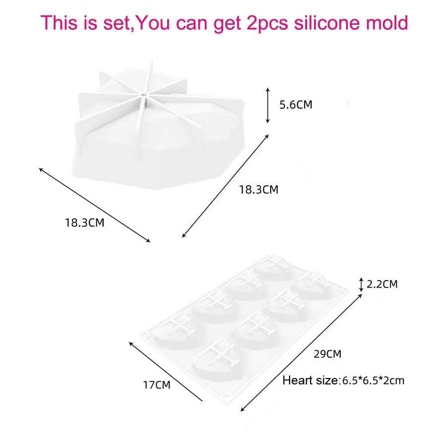 Number Cake Mold Cake Decorating Tools Confeitaria Maker Birthday Cake Bakeware Pastry Tools 10/12/14/16inch Letter LOVE: 2 heart