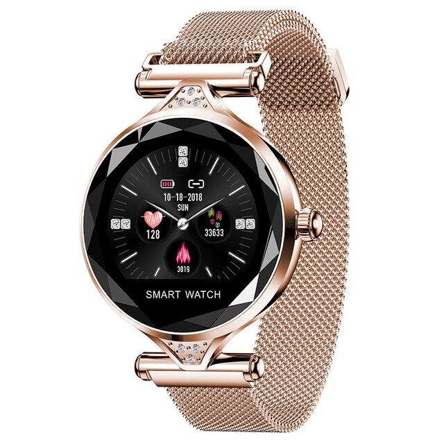 H1 Women Smartwatch Wearable Device Bluetooth Pedometer Heart Rate Monitor For Android/IOS Smart Bracelet: Gold