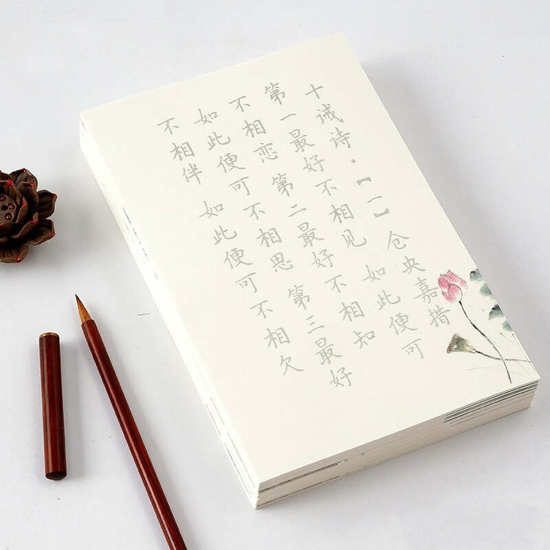 Chinese Small Regular Script Poem Basic Copybooks for Beginner 240sheets Chinese Soft Brush Calligraphy Practice Copybooks: C