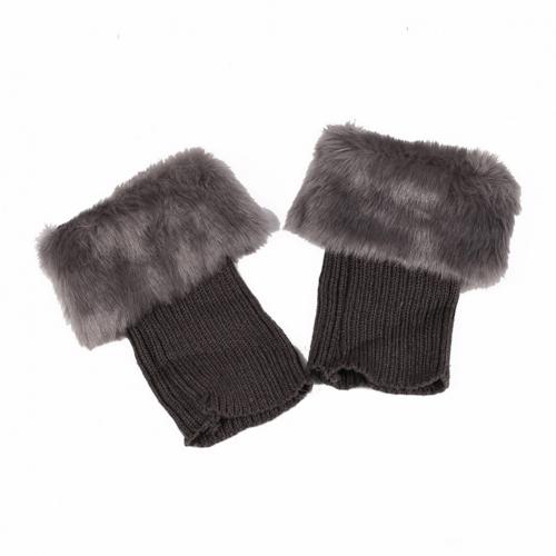 Bottes en dentelle chaussettes jambières pour femmes tricot bottes manchettes hiver bottes courtes couvre bottes plus chaudes guêtres: Dark Gray