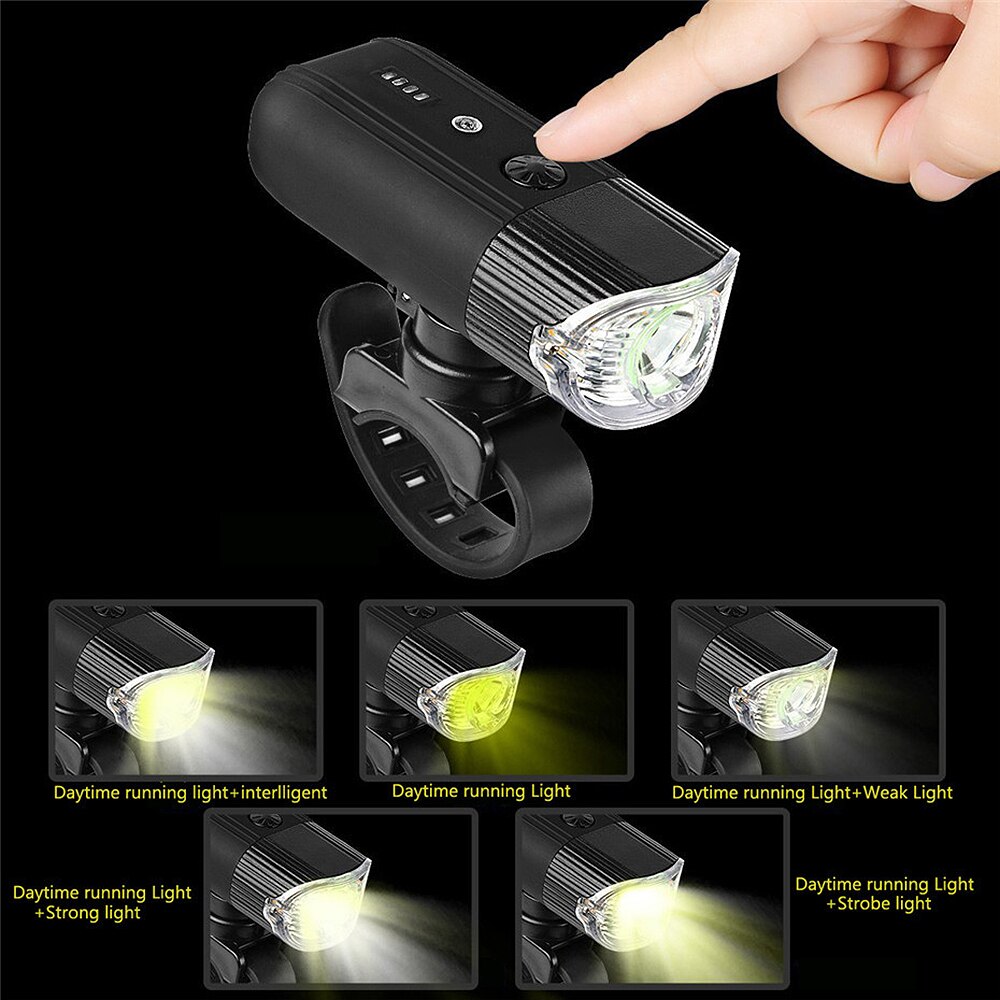 Bike Lights Rechargeable 300 Lumens Bicycle LED MTB Cycling Lights Waterproof Front Headlight Bicycle Flashlight Warning Lights