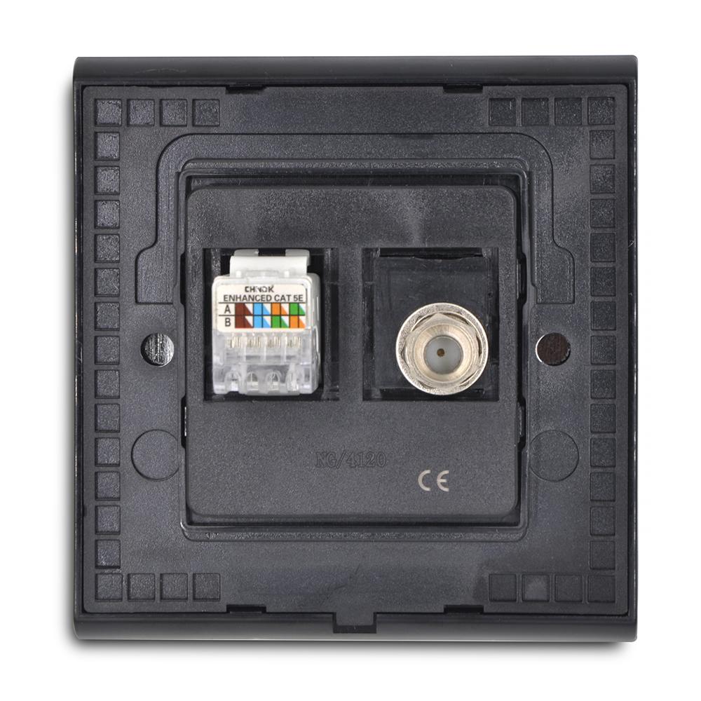BSEED Wall TV Power Outlet Telphone Wall Socket CAT5 Wall Outlet Sockets