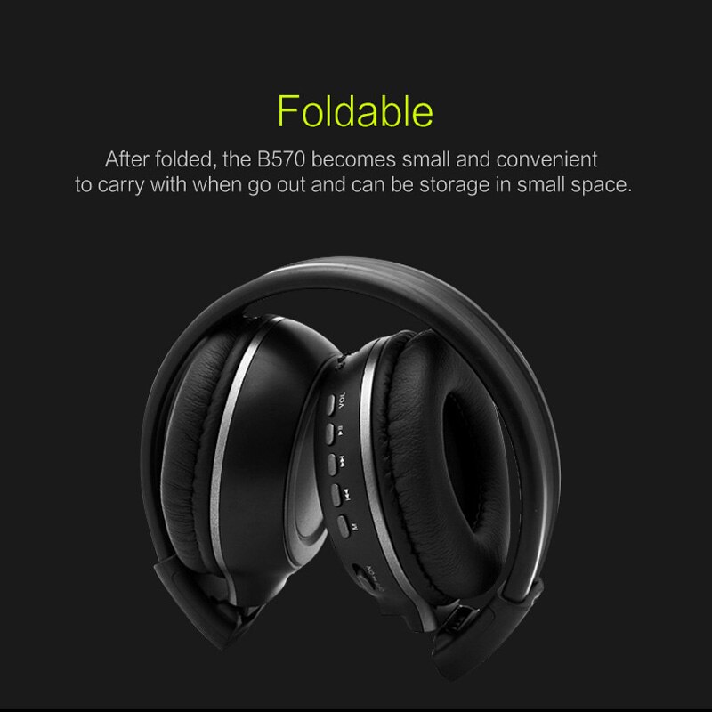 ZEALOT B570 Deep Bass Bluetooth Headset FM Radio HIFI Noise Reduction Wireless Stereo Music Headphone with MIC LED Screen