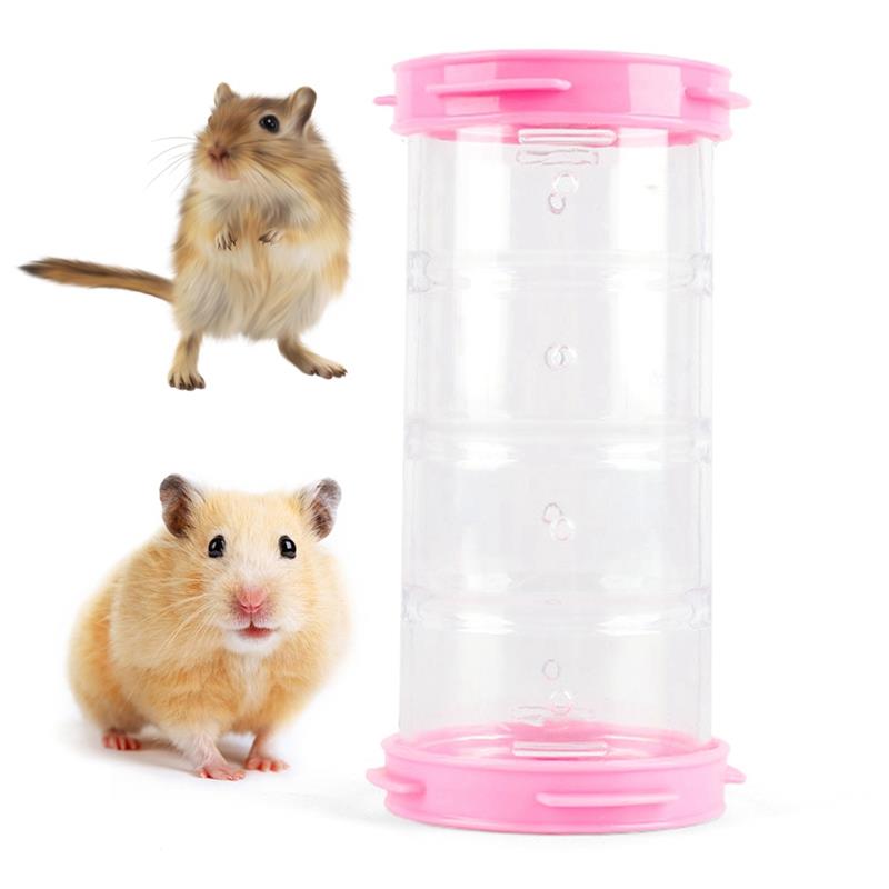 Hamster Tube Toy Training Playing Connected External Tunnel Toys For Small Animal Hamster Cage Product Supplies: Pink