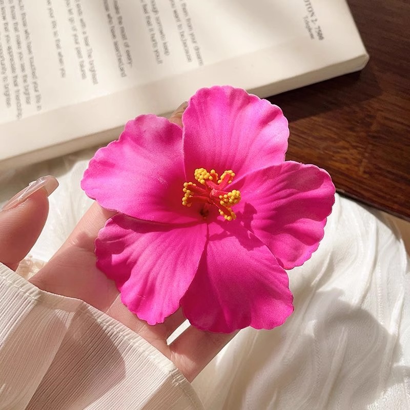 Pasadores de flores de hibisco, pinzas para el cabello de flores, Plumeria hawaiana, horquillas nupciales, horquilla rosa, de viaje para playa y verano, joyería: Lavanda