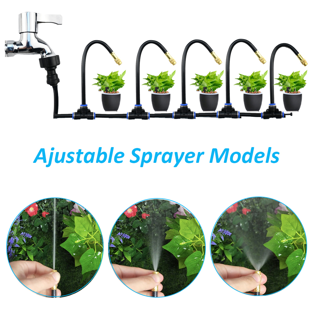 20Cm Patio Garden Water Sprayer Head With 360 ° Free Bending Misting Sprinkler Cooling System 6-20 Meters