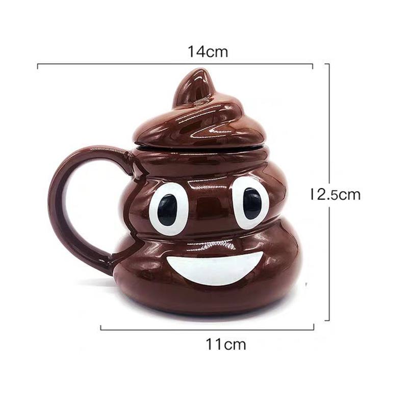 Cute Poop Mug Funny Ceramic Poop Water Cup with Lid Spoof Poop Coffee Cups Personality Wonderful Poop Cup Birthday