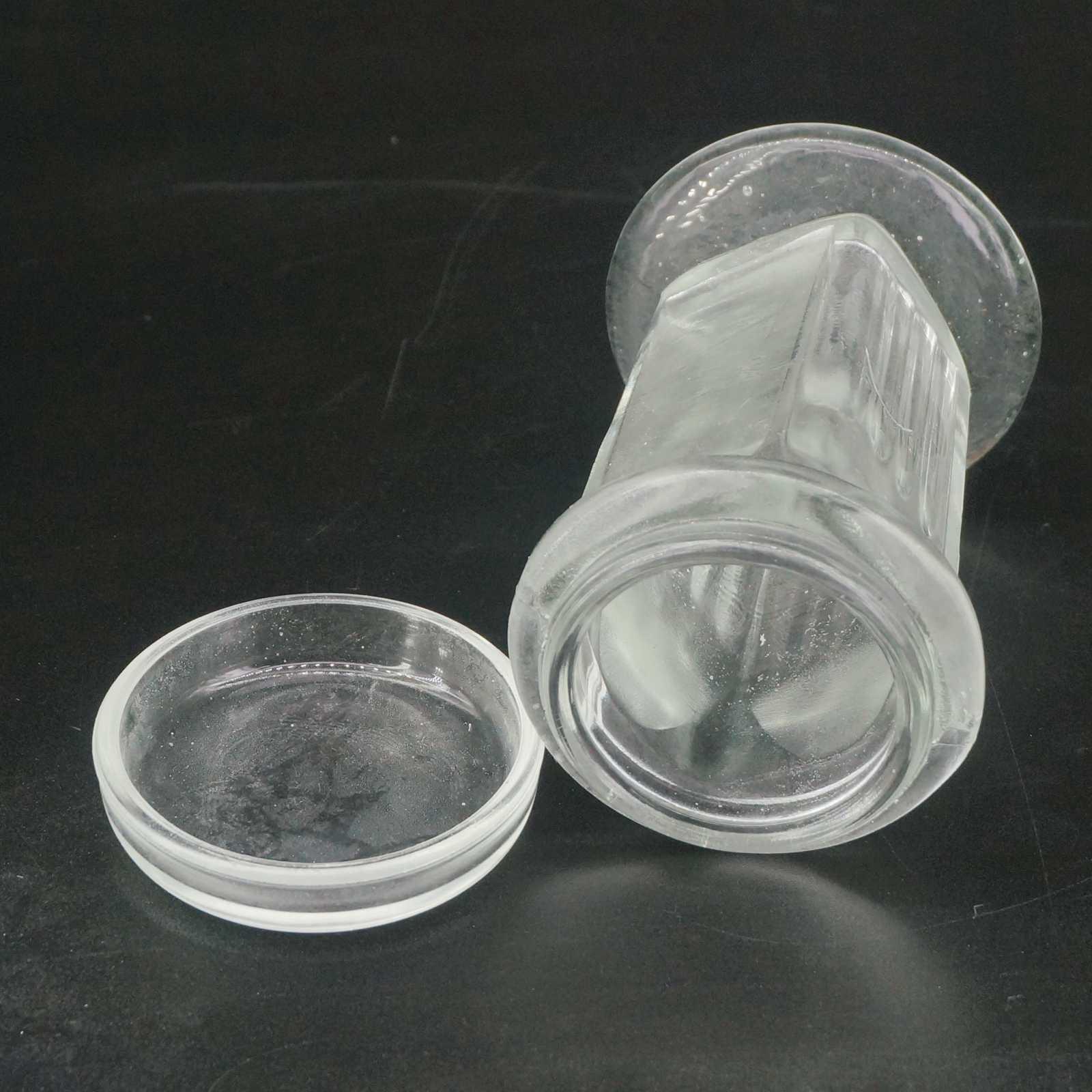 Round Microscope Glass Slide Staining Jar with Lid For Lab Apothecary Chemist