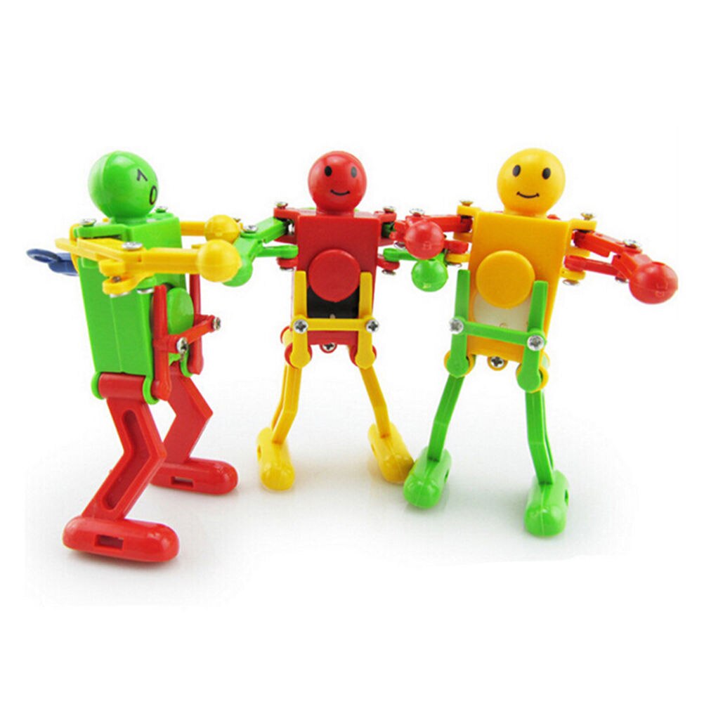2 Stks/partij Plastic Robot Clockwork Spring Wind Up Speelgoed Dansen Speelgoed Voor Kinderen Kinderen Speelgoed Willekeurige Kleur