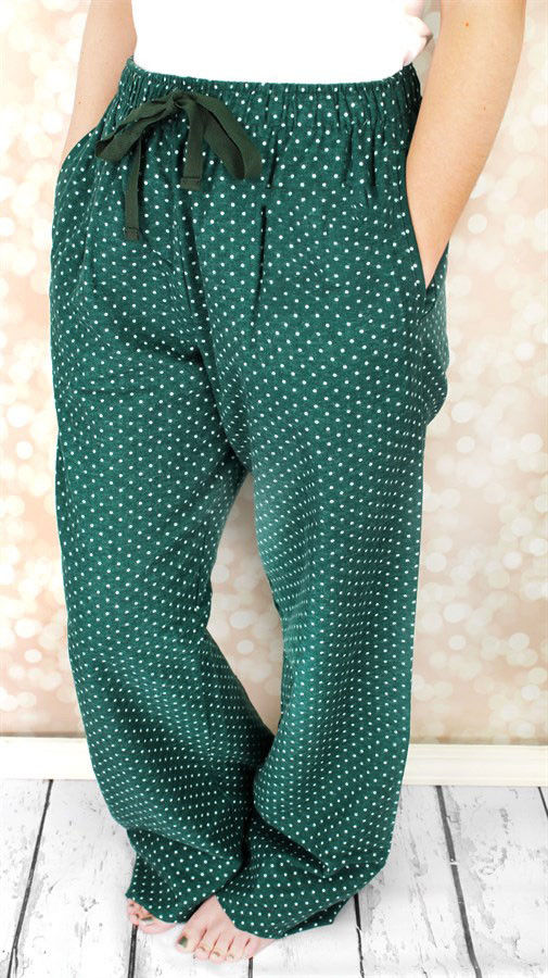 Women Men Pyjama Bottoms Cotton Long Pants Trousers Nightwear Sleep Bottoms Pajamas Pants: Green   / L