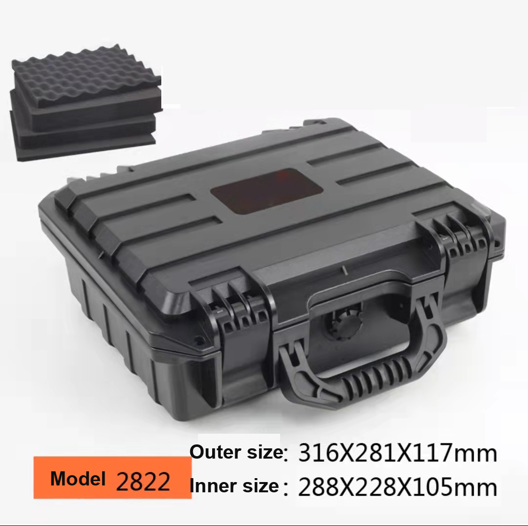 Veiligheid Instrument Gereedschapskist Beschermende Waterdichte Shockproof Toolbox Verzegelde Tool Case Slagvast Koffer Met Spons: Model 2822