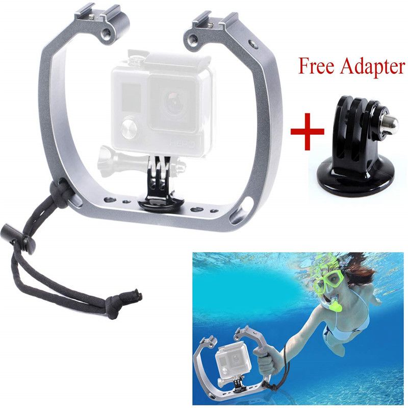 Mango estabilizador de agarre para GoPro Hero 9 8 7 Hero, aleación de aluminio negro, Micro película submarinismo, accesorio para cámaras de acción