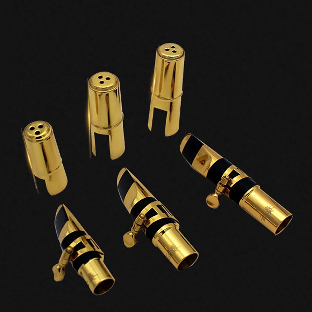 MoonEmbassy Brass Bb Tenor Saxophone Mouthpiece Gold Plated Eb Alto Sax Mouthpiece Soprano Sax Mouthpieces