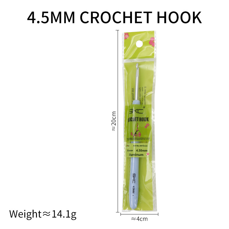 Gancho de ganchillo azul, vástago suave, aguja para suéter, ganchos de ganchillo, herramientas para tejer a mano, agujas de lana, accesorios de gancho de punto de aluminio TPR: Oro