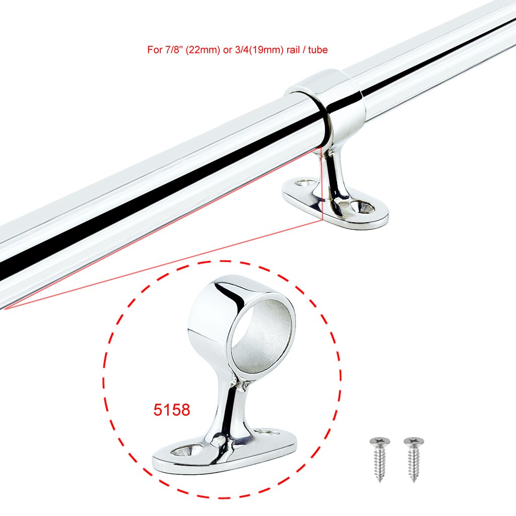 2X Angles 316 Stainless Steel Boat Hand Rail Fitting Marine Railing Support Bracket Tube Stanchion Hardware Yacht Accessories