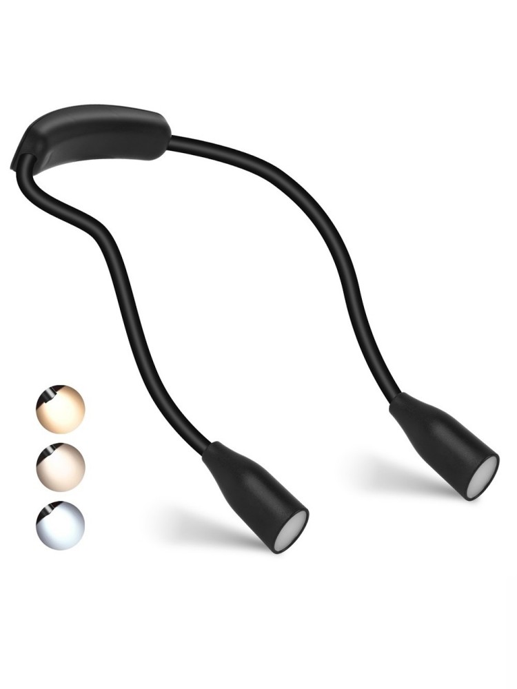 LED-Lesehalsleuchte, wiederaufladbar über USB, Bücherlampe 360° ° flexibel Arm Lesebuch Licht Lesen Hals Lampe Studie Lesen Nachtlicht: Blau