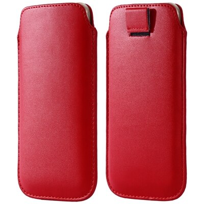 KISSCASE custodia a marsupio universale con linguetta per iPhone 6 7 8 XS X custodia in pelle per Samsung S8 S9 Xiaomi Redmi 5 plus Note 4x: 5 point 5 inch / red