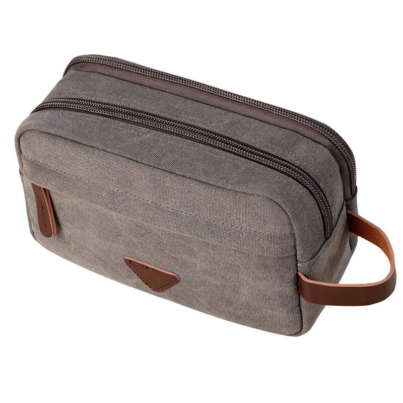 Men Handbag Toiletry Kit Cosmetic Organizer Bag Canvas Travel Waterproof Wash Bag Female Makeup Box Women Make Up Beauty Case: grey