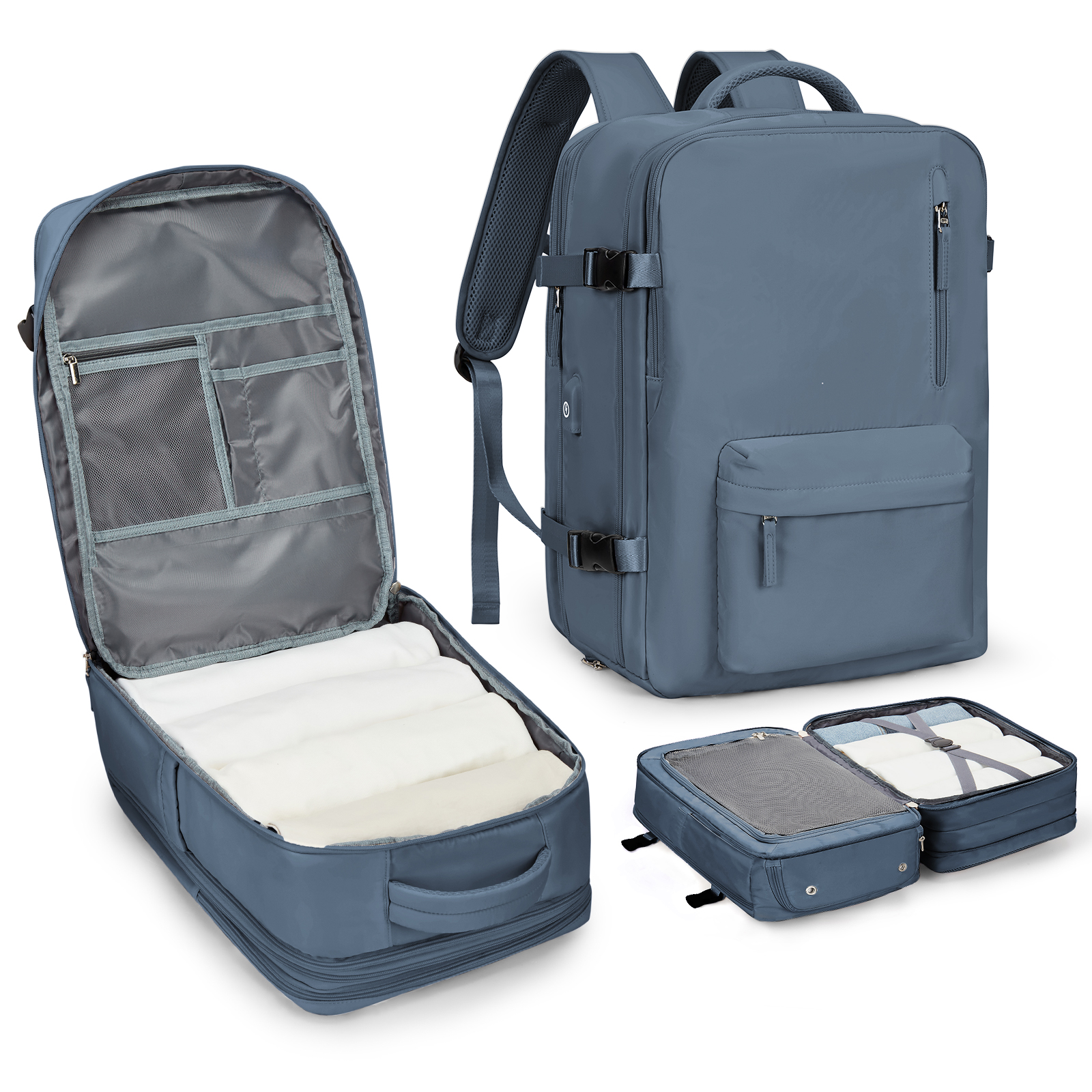 Travel Backpack,45x30x15,Carry On Backpack Airline Approved,Personal Item Travel Bag,14 Inch Laptop Backpack,Business Hiking Bag: DEEP BLUE