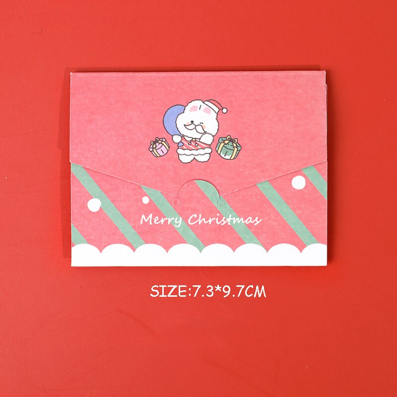 6pcs Christmas series greeting card blessing envelope diy folding message Santa Bunny Elk Gingerbread Man Girl Snowman: Santa Claus