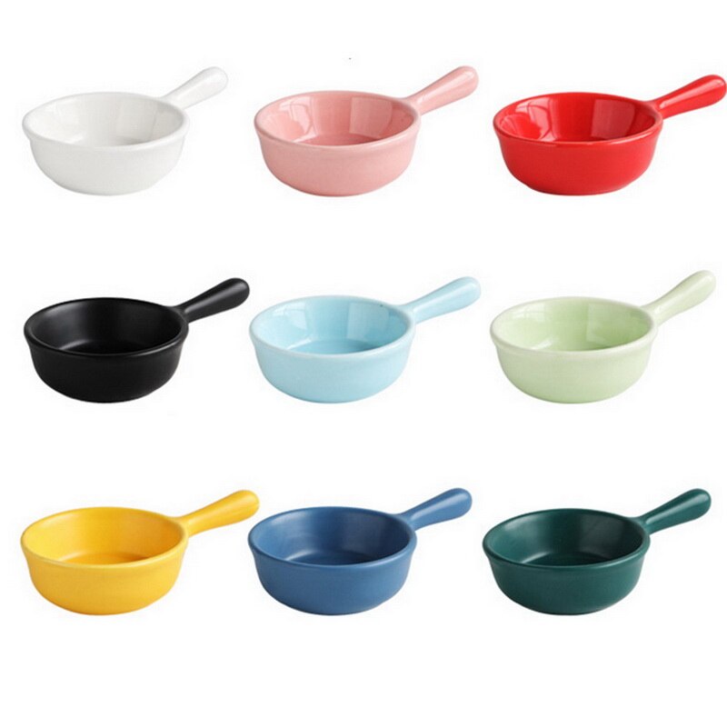 Miniplatos de cerámica de estilo japonés, vajilla de Color sólido, plato pequeño, tazón, taza de leche, vajilla de porcelana