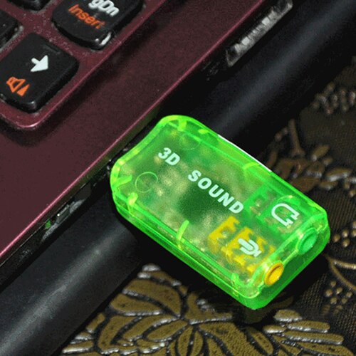 Transparent Shell Computer External Sound Card USB 2.0 to 3D Virtual Audio Sound Card LED Indicator Virtual 5.1 Sound Effects