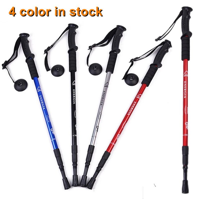65-135cm Walking Sticks Hiking Poles Adjustable Trekking Poles Telescopic Scandinavian Anti Shock Carbon Al alloy