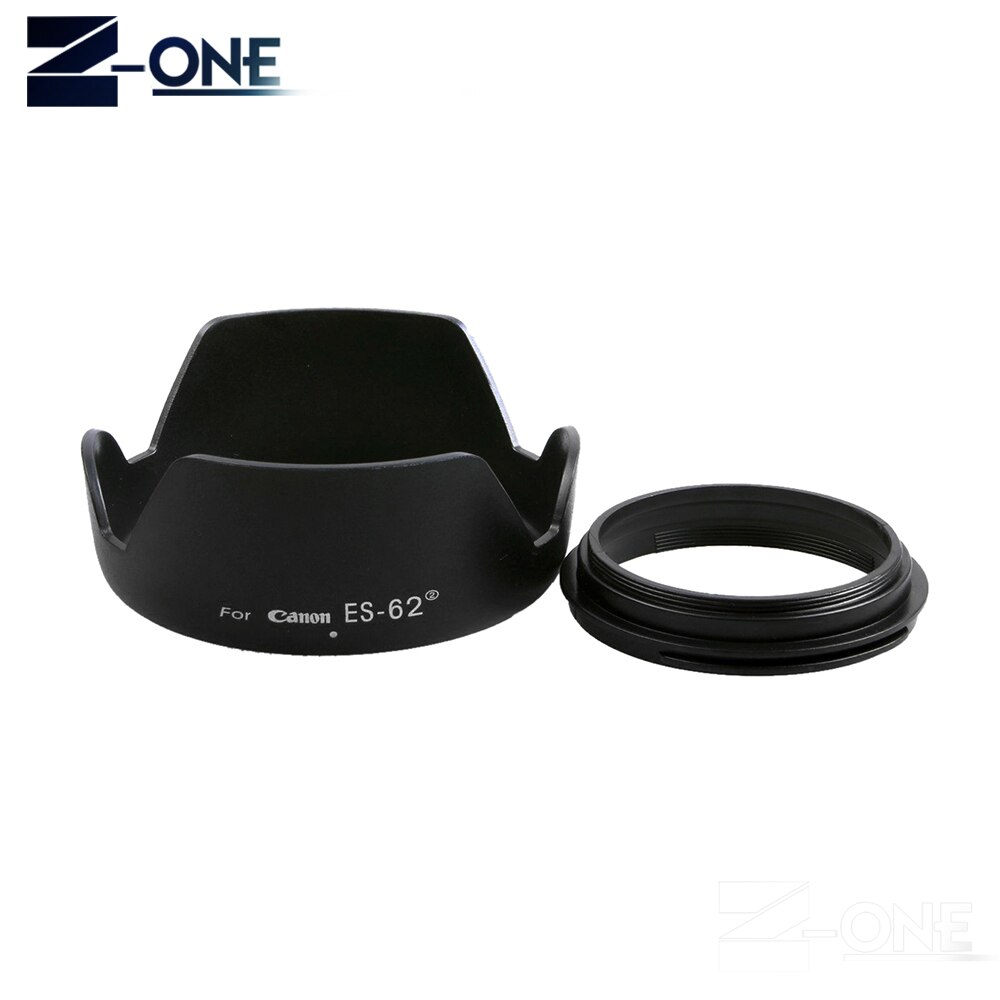 Pare-soleil pour CANON EF EW-60C II + ET-60 II + ES-62 II, pour modèles 18-55mm 55-250mm 50mm f1.8 II EF 75-300mm f/4-5.6 III USM