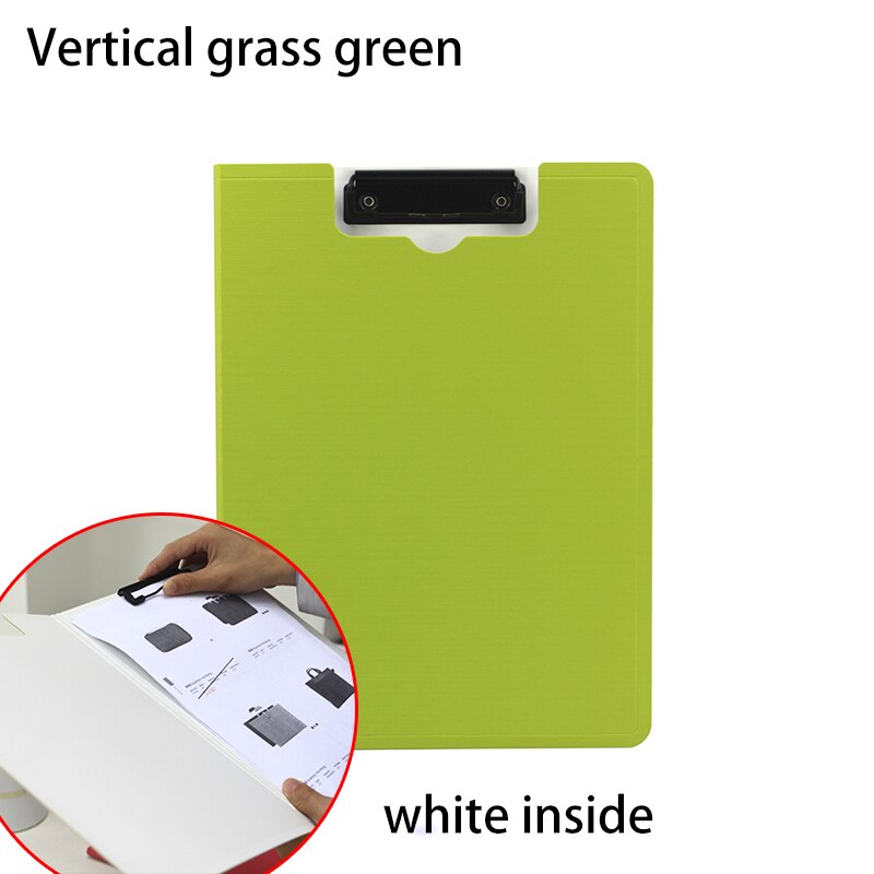 A4 Professionele Zakelijke Klassieke Bestandsmap Document Organizer Clip Bestand 325*242mm Clip Map Board School Kantoorbenodigdheden: vertical grass green