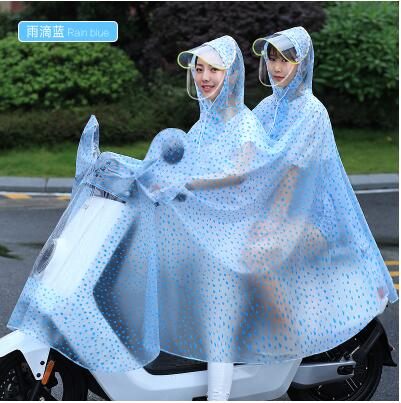 Moderigtigt regnfrakke dobbelt elektrisk motorcykeldæksel voksen batteri bil vandtæt batch vandtæt poncho vandretur regnfrakke: Klar