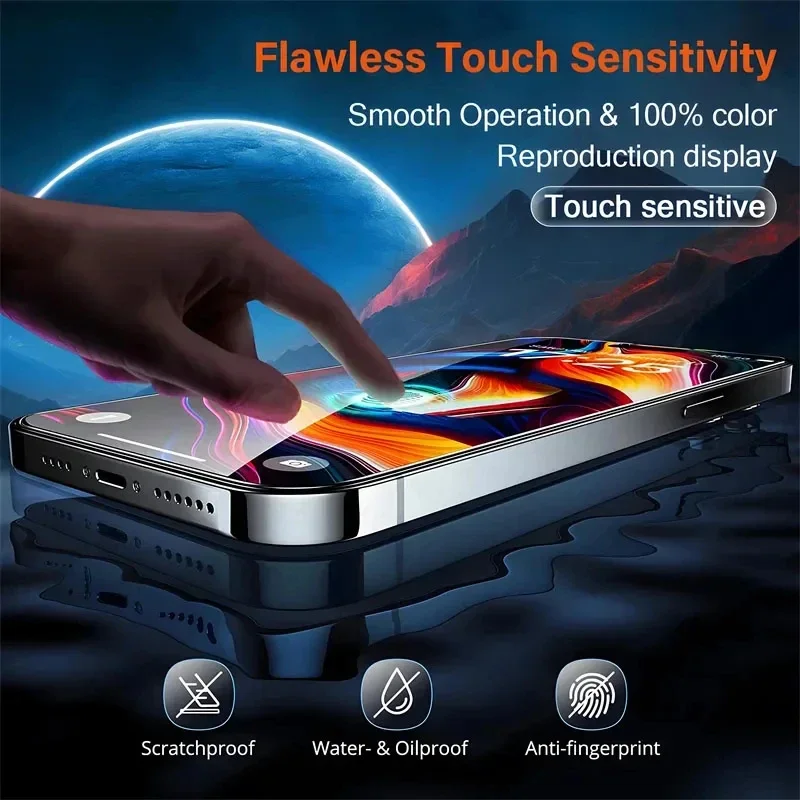 4Pcs Full Coverage Hydrogel Film For iPhone 11 12 13 14 15 16 Pro Max Screen Protector For iPhone 14 15 16 Plus Screen Protector