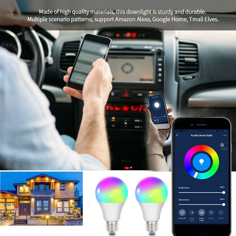 Led Lamp Smart Lamp E27 Lampara Led Smart Light 15W Bombillas Led Bluetooth Rgb Smart Home Leven Dimbare Decoratieve AC85-265V