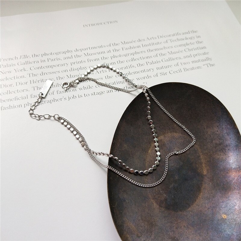 POFUNUO 925 Sterling Silver Women Simplicity Anklets Double Layered Delicate Feet Fine Jewelry Ankle Bracelet Summer Cool Anklet