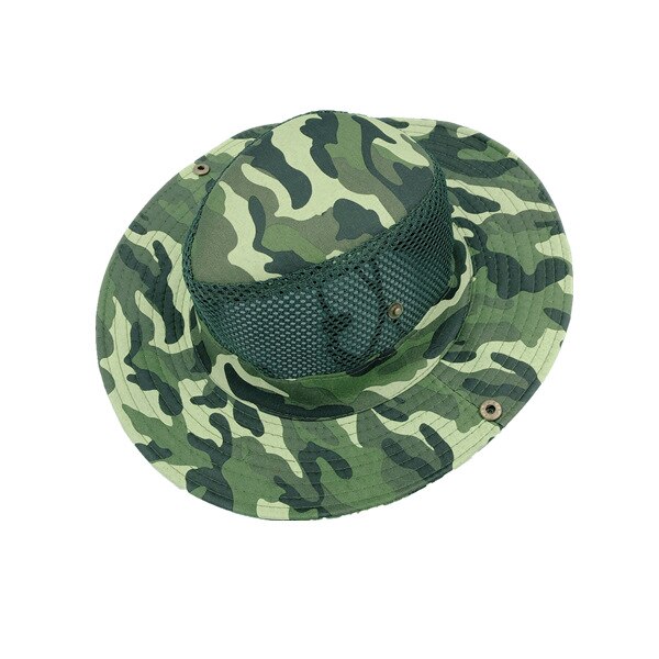 Cowboy hat camouflage army hat male outdoor breathable mesh fisherman hat fishing travel photography folding hat: 4