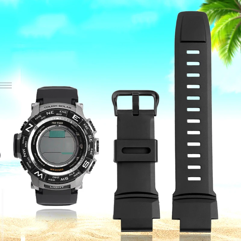 Bracelet de montre de sport en caoutchouc pour Casio PROTREK PRW-3500/2500/5100 PRG-260/550 Bracelet noir de remplacement 18mm bracelets de montre en Silicone
