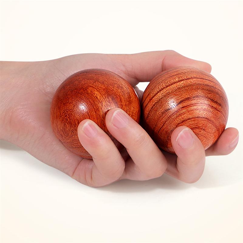 2 uds de masaje de madera de bolas pelotas de Fitness ejercicio de la mano las bolas