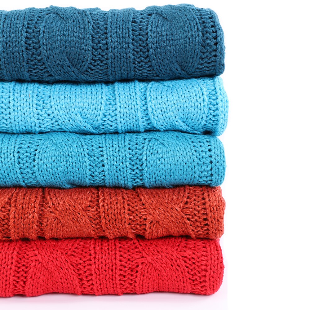 Battilo Cable Knit Throw Blanket, Acrylic Soft Cozy Snuggle TV Blanket, All Seasons Suitable for Adults and Kids, 50"x60"