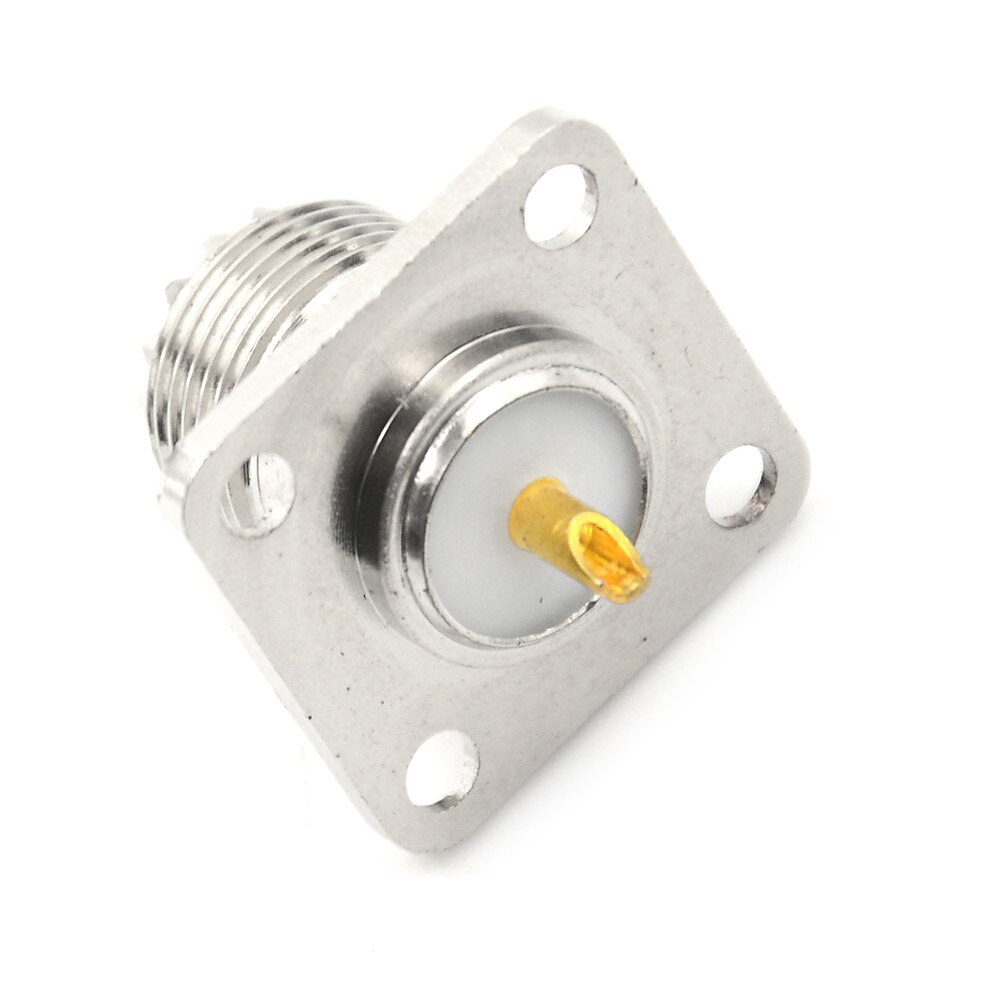 1 x Female UHF Panel Connector SO-239 Female Jack Square Solder Cup Shape Coax Connector For Radio